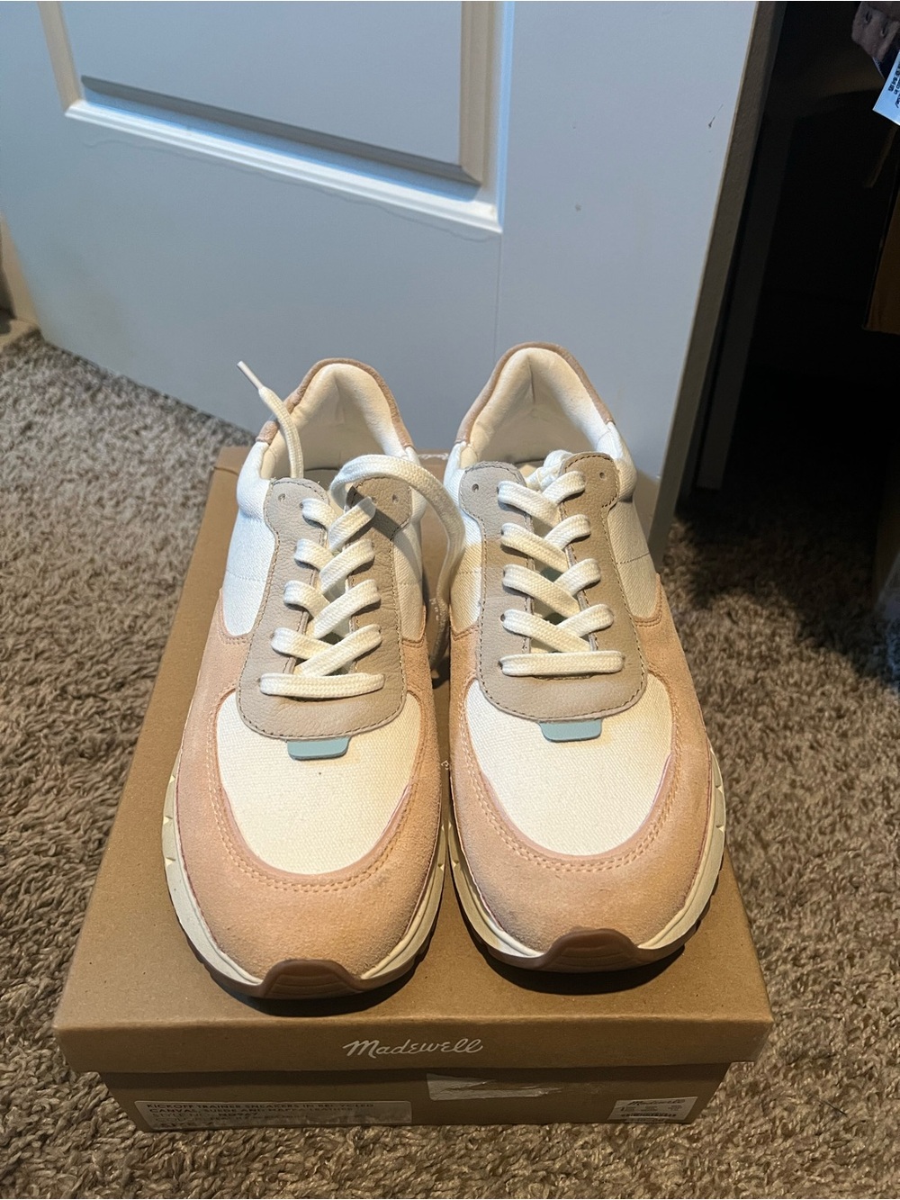 NWOT Madewell Women’s Pastel Pink Multi-Accent Retro Runner Sneakers - Picture 4 of 8